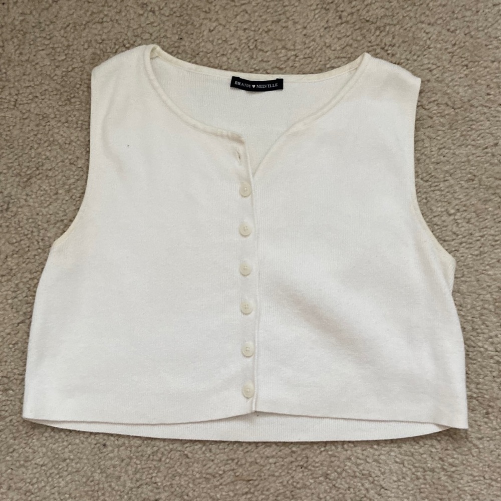 brandy mellvile button down crop top